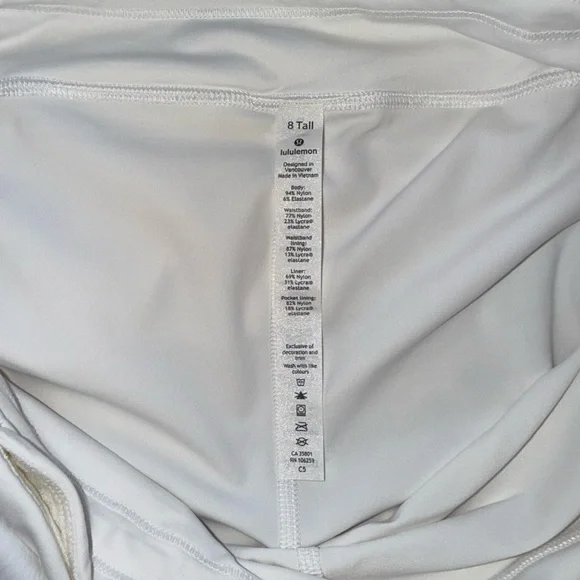 Lululemon Pace Rival Skirt (Tall) * 4-way Stretch in White Size 8 Tall - Picture 10 of 14